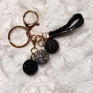 Elegant Black and Silver Keychain Bag charm Accessory